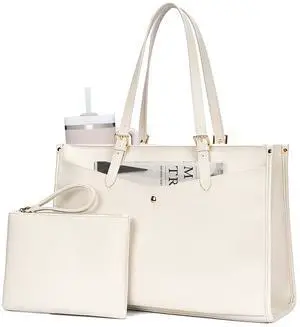 BAGOK Laptop Tote Bag Women, Work Tote with Multi Pockets, Nurse Bag with Large Cup Holder, For Work, Travel, Daily Use