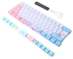 Bewinner1 73PCs Sublimation Keycaps, Five-Faced Dyed Anime Keycaps, Professional Mechanical Keyboard Accessory Universal for Mechanical Keyboard