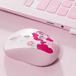 My Little Pony Pinkie Pie Wireless Mouse - 4-Button Silent Click Mouse with 3 Adjustable DPI (1000/1200/1600), 2.4GHz Wireless for Windows/Mac - Compact & Ergonomic Design, Pink