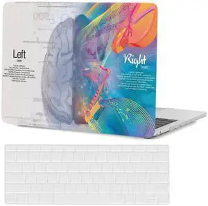 FFBOFFC Shell Compatible with MacBook Pro 15 Inch Case 2019 2018 2017 2016 Release Model A1990 A1707 with Touch Bar Touch ID, Plastic Protective Laptop Hard Case & Keyboard Cover,Left & Right Brain