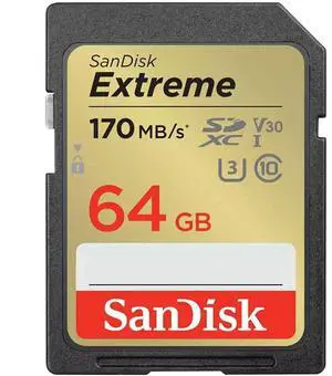 SanDisk 64GB Extreme SDXC UHS-I U3 Memory Card, Up to 150MB/s Read Speed