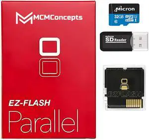 EZ Flash Parallel for DS / 3DS Flash Cartridge + 32GB Micro SD & Adapter R4 by MCMConcepts