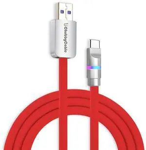 chubbycable Neon Chubby - Fast Charge Cable with Smart Light RGB Color Gradual Light Up 100W Charging Cord LED USB C Cable Compatible with iPhone 17-15 Series, Red, USB-A to Type-C, 9.8 FT