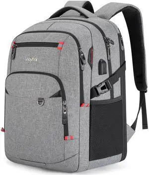 Velaybor 48L Expandable Laptop Backpack, Anti-thief Travel Backpack with USB Charging Port, Airline Approved Business Waterproof Carry on Luggage, Fits 17.3" Laptop for Men Women