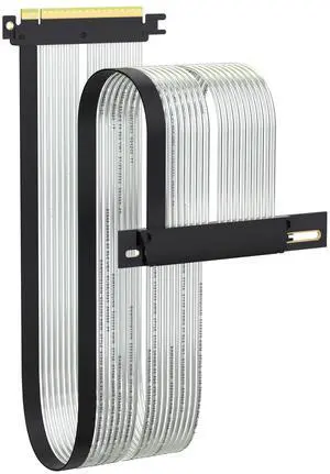 GLOTRENDS 600mm PCIe 5.0 X16 Riser Cable Left Angle for GPU Server, Support Cascading to Extend Length, Industrial-Grade Performance