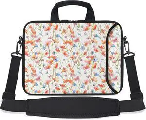 RICHEN 17 inch Laptop Shoulder Bag Carrying Case with Handle Fits 15.6/16/17/17.3/17.4 inch Laptop Notebook (Flowers1, 16-17.3 inch)