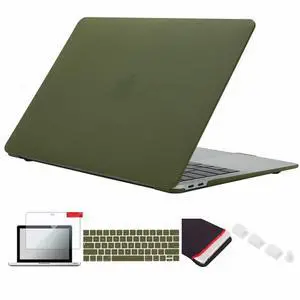 Se7enline Compatible with MacBook Pro Case 15 inch 2016-2019 Soft-Touch Matte Hard Cover for Mac Pro Retina 15 A1707/A1990 Touch Bar&Sleeve&Keyboard Skin&Screen Protector&Dust Plug, Avocado Green