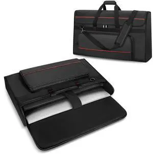 Trunab Portable Monitor Carrying Case, 27-32 Inch Computer Screen Padded Bag Hold Up to 2 LCD Screens/TVs, Not Compatible with iMac, with Accessories Pocket, PU Bottom, for Travel, Work, Transport