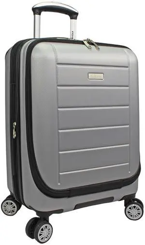 World Traveler Dejuno Compact Luggage with Laptop Pocket-Silver, Carry-On 20-Inch