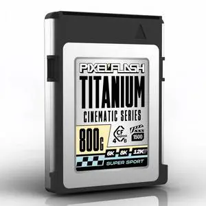 PixelFlash 800 GB CFexpress Type B 4.0 Titanium, 3950/3650 MB/s VPG1500, CF Express Memory Card for Photographers & Videographers, Lab Tested, 12K Video 800GB Cinematic Series 2025 Model