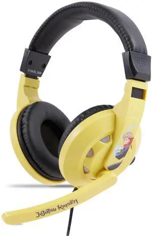 Culture Fly Gaming Headset with Mic  Jujutsu Kaisen Wired Headphones with Microphone, LED Lights, Padded Over Ear Computer Headset for PC Gamer, Enhanced Audio, Comfortable Headphone for Gaming Setup