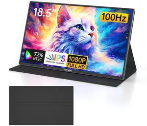 MT-VIKI 18.5 inch Portable Monitor 1080P 100Hz 72% NTSC, Large Portable Screen Stand, FHD IPS Screen HDR Gaming Display, Travel Second Monitor for Mac PC Xbox PS4/5 MT-VIKI 18.5 inch Portable Monitor 1080P 100Hz 72% NTSC, Large Portable Screen Stand, FHD IPS Screen HDR Gaming Display, Travel Second Monitor for Mac PC Xbox PS4/5