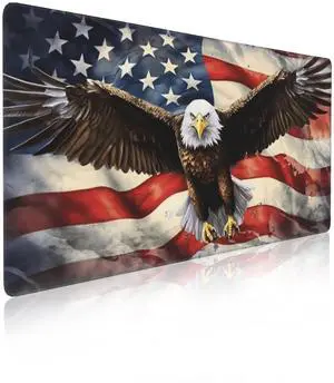 Mouse Pad Eagle Large Gaming Mouse Mat with Stitched Edges American Flag Non-Slip Rubber Base Mous Mat for Office Computer Keyboard Laptop Home(31.5X15.7 in) Mouse Pad Eagle Large Gaming Mouse Mat with Stitched Edges American Flag Non-Slip Rubber Base Mous Mat for Office Computer Keyboard Laptop Home(31.5X15.7 in)
