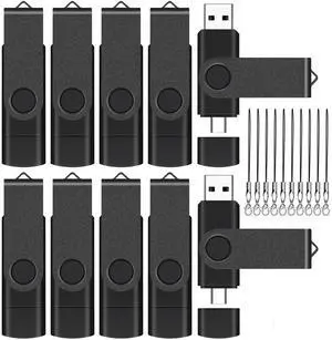 EASTBULL 8GB OTG USB-C Flash Drive 10 Pack with Lanyards - USB 2.0 Type-C Flash Drive 2-in-1 USB-C Thumb Drive 8GB USB Drive EASTBULL 8GB OTG USB-C Flash Drive 10 Pack with Lanyards - USB 2.0 Type-C Flash Drive 2-in-1 USB-C Thumb Drive 8GB USB Drive