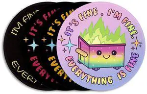 Gctriki 4 Pack Dumpster on Fire Mouse Pad, Cute Round Mouse Pads for Desk, Funny Dumpster Mousepad for Laptop Gaming, Stitched Edge Non-Slip Rubber Base, Cute Office Desk Accessories Decor for Women Gctriki 4 Pack Dumpster on Fire Mouse Pad, Cute Round Mouse Pads for Desk, Funny Dumpster Mousepad for Laptop Gaming, Stitched Edge Non-Slip Rubber Base, Cute Office Desk Accessories Decor for Women