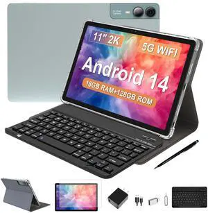 FESABOLE 2026 Latest 11 inch Android Tablet, 18GB RAM, 128GB ROM, 1TB Expand, 2K Display, T616 Octa-Core, 5G WiFi, 13MP+5MP+5MP Camera, GPS, 9000mAh, Tablet with Case/Keyboard/Pen, Quad Speakers FESABOLE 2026 Latest 11 inch Android Tablet, 18GB RAM, 128GB ROM, 1TB Expand, 2K Display, T616 Octa-Core, 5G WiFi, 13MP+5MP+5MP Camera, GPS, 9000mAh, Tablet with Case/Keyboard/Pen, Quad Speakers