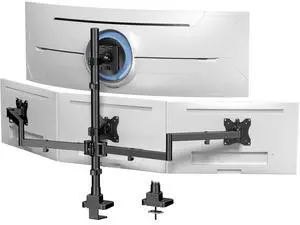 Quad Monitor Mount for up to 49 inch Ultrawides on Top and 27 inch Screens on Lower Brackets,Heavy Duty,Fully Adjustment, Holds up to 44 lbs, VESA 75x75/100x100 mm,Black Quad Monitor Mount for up to 49 inch Ultrawides on Top and 27 inch Screens on Lower Brackets,Heavy Duty,Fully Adjustment, Holds up to 44 lbs, VESA 75x75/100x100 mm,Black