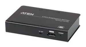 ATEN VS194 4-Port True 4K DisplayPort Splitter SST Split or MST Extended Display - Connect 1 DP Source to 4 Display Port Computer Monitor - TAA Compliant - Metal ATEN VS194 4-Port True 4K DisplayPort Splitter SST Split or MST Extended Display - Connect 1 DP Source to 4 Display Port Computer Monitor - TAA Compliant - Metal