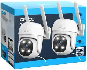 GNCC 1080P Outdoor Security Camera, 360 PTZ 2.4GHz WiFi Plug-in Cam(2-Pack) GNCC 1080P Outdoor Security Camera, 360 PTZ 2.4GHz WiFi Plug-in Cam(2-Pack)