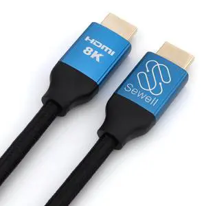 Sewell HDMI 2.1 Ultra High Speed Cable, 8K 60Hz, 4K 144Hz/120Hz, 48Gbps, Dynamic HDR, eARC, Braided Cord with Anodized Aluminum Heads - Compatible with PS5, Xbox Series X, PC, TV, Projector Sewell HDMI 2.1 Ultra High Speed Cable, 8K 60Hz, 4K 144Hz/120Hz, 48Gbps, Dynamic HDR, eARC, Braided Cord with Anodized Aluminum Heads - Compatible with PS5, Xbox Series X, PC, TV, Projector