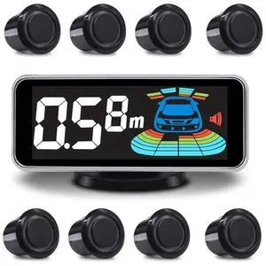 ELSNU Backup Parktronic System Car Auto Vehicle Reverse with 8 Parking Sensors kit Distance Detection LCD Distance Display Sound Warning ELSNU Backup Parktronic System Car Auto Vehicle Reverse with 8 Parking Sensors kit Distance Detection LCD Distance Display Sound Warning