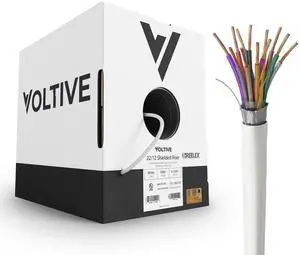 Voltive 22/12 Shielded Low Voltage Wire, Riser CL3R, White, 500ft - 22AWG, 12 Conductors, Overall Shield, Stranded Bare Copper, UL Listed - V-1309-1 Voltive 22/12 Shielded Low Voltage Wire, Riser CL3R, White, 500ft - 22AWG, 12 Conductors, Overall Shield, Stranded Bare Copper, UL Listed - V-1309-1