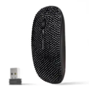 SA@ Luxury Bling Crystal Diamond Rhinestone USB Slimline Flat Wireless Mouse Gift (Black Crystal) SA@ Luxury Bling Crystal Diamond Rhinestone USB Slimline Flat Wireless Mouse Gift (Black Crystal)