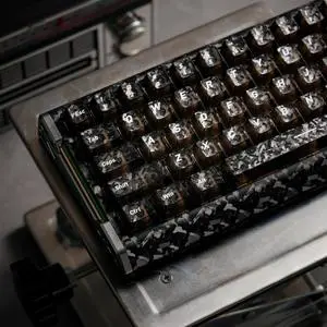GEKUCAP Black Carbon Fiber Top Print Keycaps, 132 Keys Cherry Profile Ergonomic Translucent PC Keycap Set, Silk Screen Printed Legends, Universal Fit for Most Mechanical Gaming Keyboards GEKUCAP Black Carbon Fiber Top Print Keycaps, 132 Keys Cherry Profile Ergonomic Translucent PC Keycap Set, Silk Screen Printed Legends, Universal Fit for Most Mechanical Gaming Keyboards