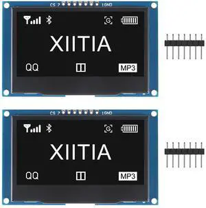 XIITIA 2pcs 7 Pin 2.42" SSD1309 128x64 OLED Display Module 2.42 Inch OLED LCD Display Module IIC I2C SPI(White Light) XIITIA 2pcs 7 Pin 2.42" SSD1309 128x64 OLED Display Module 2.42 Inch OLED LCD Display Module IIC I2C SPI(White Light)