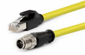M12 X-Coded 8Pin Male to RJ45 Ethernet Cat6 Network Cable for Cognex Vision Industrial Camera, Barcode Scanner Readers and Automation Sensor Applications, IP67 High Flex Durable Shielded Cable M12 X-Coded 8Pin Male to RJ45 Ethernet Cat6 Network Cable for Cognex Vision Industrial Camera, Barcode Scanner Readers and Automation Sensor Applications, IP67 High Flex Durable Shielded Cable