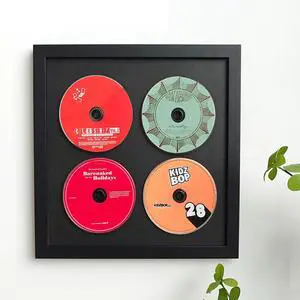 JIANGPAI Wall record rack,Music album box,CD music box,CD case solid wood frame.Black Frame 13" x 13" Music Frame Display Case with for 4 5.5"x5.5" album cover sleeves or 12"x12" vinyl record JIANGPAI Wall record rack,Music album box,CD music box,CD case solid wood frame.Black Frame 13" x 13" Music Frame Display Case with for 4 5.5"x5.5" album cover sleeves or 12"x12" vinyl record