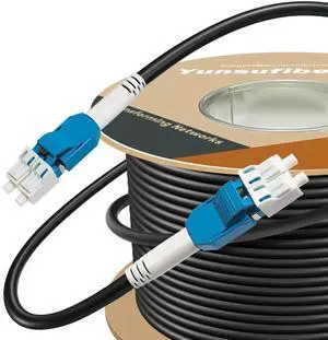 Yunsufiberpro 50m / 160ft OFNR 5.0mm Diameter OS2 Single Mode Fiber Cable LC to LC, Riser Rated Uniboot LC-LC Fiber Optic Patch Cord, Duplex 9/125 SMF Optical Jumper, Black Yunsufiberpro 50m / 160ft OFNR 5.0mm Diameter OS2 Single Mode Fiber Cable LC to LC, Riser Rated Uniboot LC-LC Fiber Optic Patch Cord, Duplex 9/125 SMF Optical Jumper, Black