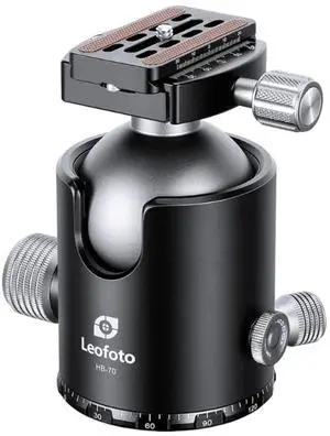 Leofoto HB-70 Heavy Duty Ball Head, 70mm Diameter Ball, Firction Control, 3/8" Mounting Thread, Arca Compatible Leofoto HB-70 Heavy Duty Ball Head, 70mm Diameter Ball, Firction Control, 3/8" Mounting Thread, Arca Compatible