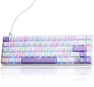 Gaozen 68% Mechanical Gaming Keyboard with Customizable Lighting RGB Backlit, Pre-lubed Switches, USB-A Connectivity, Perfect for Gaming and Business, PC (White) Gaozen 68% Mechanical Gaming Keyboard with Customizable Lighting RGB Backlit, Pre-lubed Switches, USB-A Connectivity, Perfect for Gaming and Business, PC (White)