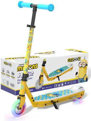 GYROOR KS2 Kids Electric Scooter, UL2272 Certified, Adjustable Handlebar & LED Lights, Officially Licensed Minions Graphic for Ages 6-12 GYROOR KS2 Kids Electric Scooter, UL2272 Certified, Adjustable Handlebar & LED Lights, Officially Licensed Minions Graphic for Ages 6-12