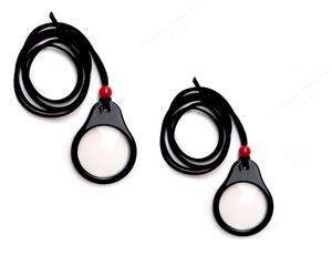 3X Travel Magnifier Necklace - Waterproof Map Reader with Leather Lanyard, Compact Currency Magnifying Glass for Backpacking - Gift-Ready Explorer Kit (Yellow) (2, Black)