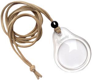 Mysandy 3X Travel Magnifier Necklace - Waterproof Map Reader with Leather Lanyard, Compact Currency Magnifying Glass for Backpacking - Gift-Ready Explorer Kit (Yellow) (1, Clear)