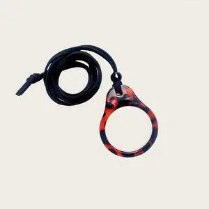 Mysandy 3X Magnifier Necklace for Seniors - Hands-Free Pocket Magnifying Glass with Leather Cord, Lightweight Reading Aid for Medicine Bottles, Coins & Maps - Anti-Glare Acrylic Lens in Yellow Case