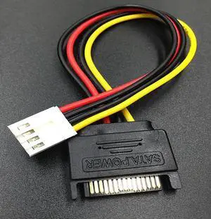 SATA 15Pin Male to 4Pin Female FDD Floppy Adapter Hard Drive Power Cables Cord 20cm D Port Small 4pin to SATA Power Cable