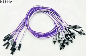10PCS Reset Motherboard Cable Desktop Computer PC Case Power Button SW Switch Power Cord Cable Re start Switch Cable for Mining