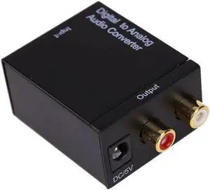 Digital to Analog Audio Converter Toslink RCA Adapter Optical Coaxial Toslink Signal to Analog Audio RCA Converter for TV Box