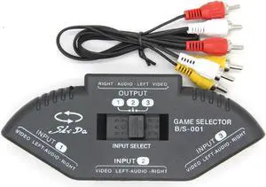 Audio Video AV RCA Switch Splitter Selector 3 to 1 RCA Composite AV Cable for STB TV DVD Player for XBOX PS2