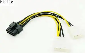 Mining Cable Dual 4P to 8P Graphics Card Power Supply Dual 4Pin to 8Pin Power Cable D Port Graphics Adapter Cable for BTC Mining