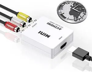 AV to HDMI converter composite audio and video (CVBS) to HDMI red yellow and white Lotus to HDMI for TV set computer monitor