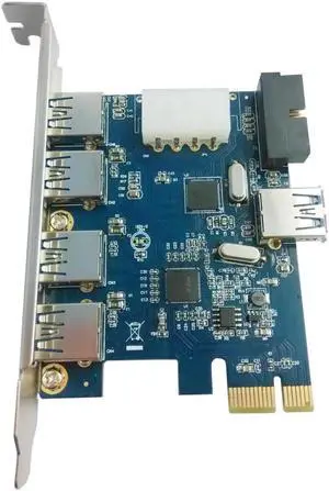 PCI-E 4-Port USB 3.0 + 1-Port USB 3.0 + USB 3.0 20 PIN Expansion Card for Desktop