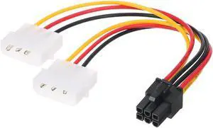 4p to 6p Power Cable Graphics Video Card 4 Pin Molex to 6 Pin PCI-Express PCIE Power Supply Cable Cord