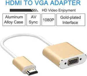 HDMI To VGA Cable Male HDMI To Female VGA Adapter 1080P HDMI Converter With Audio And USB Cable For PS3 TV Projector PC