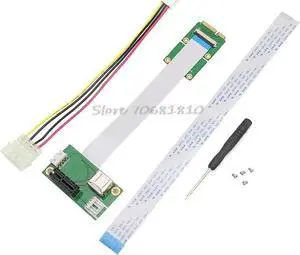 Mini PCI-E to PCI-E Express 1X Extension Cord Adapter Card with USB Riser Card