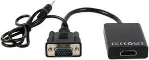 0.15m VGA to HDMI Converter Cable Adapter with Audio 1080P VGA HDMI Adapter for PC Laptop to HDTV Projector