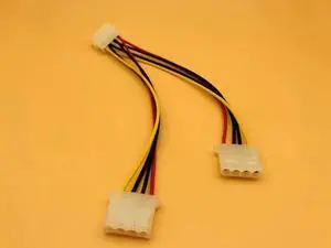 4P 4Pin Molex Male to 2 4pin Molex IDE Female Power Supply Splitter Adapter Cable Computer Power Cable for BTC ETH Miner Mining